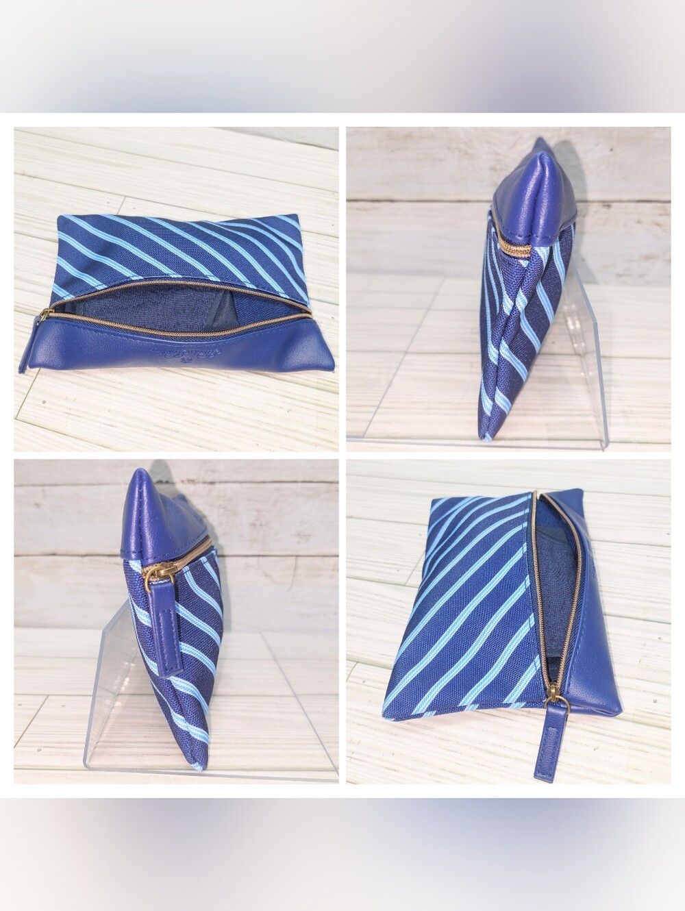 United Airlines Brooks Bros 1stclass Blue Zip Full Ammenity Travel Pouch/Kit New View 4
